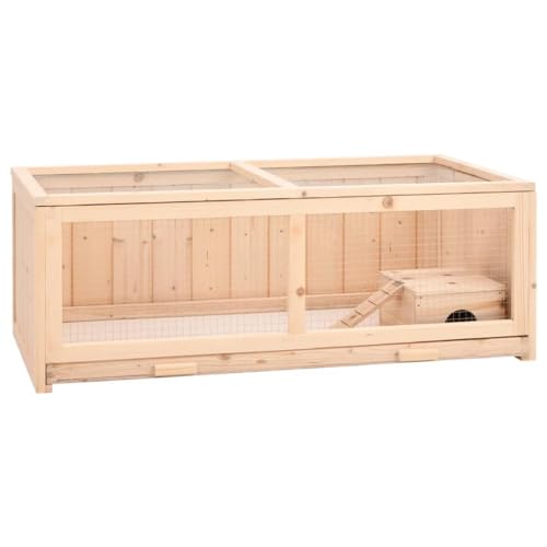 AUVYI Hamsterkäfig 104x52x38 cm Hamsterkäfig Holz Rennmaus Käfig Kleintierkäfig Holz Meerschweinchen Käfig Holz Zwerghamster Zubehör Massives Tannenholz, PVC, Sperrholz von AUVYI