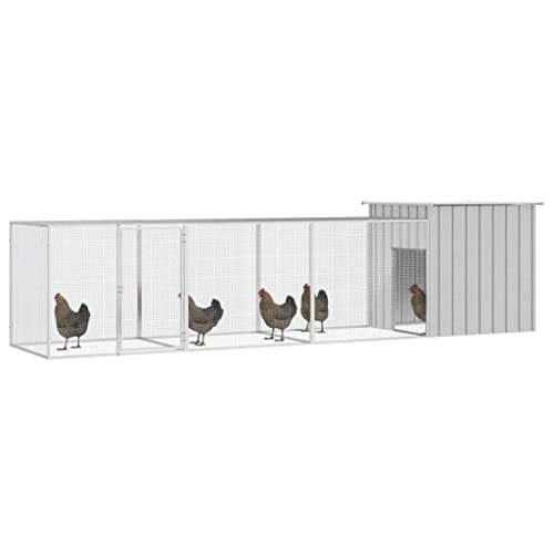 AUVYI Hühnerkäfig aus Verzinkter Stahl Grau 400x91x100 cm Hühnergehege Außen Kleintierstall Draußen Hühner Gehege für Draußen Voliere für Draußen Tiergehege Alles-In-Einem-Hühnerstall AUVYI Hühnerkäfig aus Verzinkter Stahl Grau 400x91x100 cm Hühnergehege Außen Kleintierstall Draußen Hühner Gehege für Draußen Voliere für Draußen Tiergehege Alles-In-Einem-Hühnerstall von AUVYI