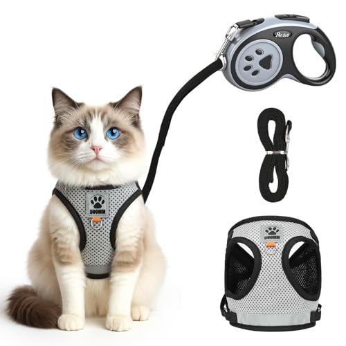 AUYAO Katzengeschirr mit Leine Katzengeschirr Ausbruchsicher Set 3Pcs mit Katzenleine Geschirr und 5M Schleppleine Verstellbarer Katzenleine für Katzen und Kitten Brustgeschirr Cat Harness (Schwarz,S) AUYAO Katzengeschirr mit Leine Katzengeschirr Ausbruchsicher Set 3Pcs mit Katzenleine Geschirr und 5M Schleppleine Verstellbarer Katzenleine für Katzen und Kitten Brustgeschirr Cat Harness (Schwarz,S) von AUYAO