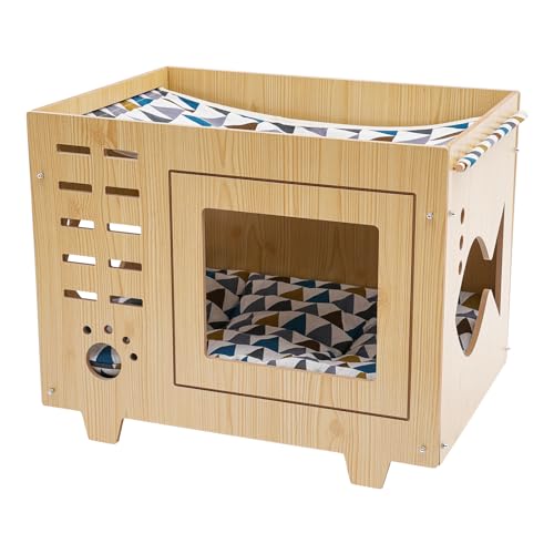 Katzenhaus – Katzenhöhle für den Außenbereich, Beige, Spleißen, Bodenmontage, Nest für Haustiere, vier Jahreszeiten, Holzbretter, Sicherheitsbelüftung, 55 x 40 x 44 cm Katzenhaus – Katzenhöhle für den Außenbereich, Beige, Spleißen, Bodenmontage, Nest für Haustiere, vier Jahreszeiten, Holzbretter, Sicherheitsbelüftung, 55 x 40 x 44 cm von AUYART