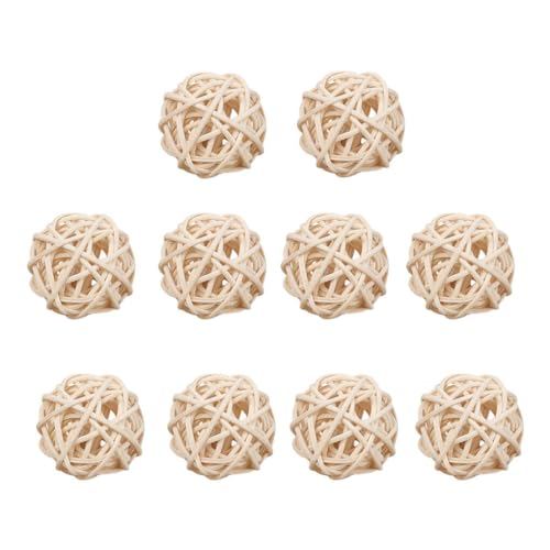 AUklOPVZZ 10 Paket/los ungiftig Rattan Vogel Spielzeug Bälle Multifunktionale Kauen Spielzeug Für Papageien Vogel Kauen Spielzeug Holz Papagei Kauen Spielzeug, Primärfarbe, 5cm AUklOPVZZ 10 Paket/los ungiftig Rattan Vogel Spielzeug Bälle Multifunktionale Kauen Spielzeug Für Papageien Vogel Kauen Spielzeug Holz Papagei Kauen Spielzeug, Primärfarbe, 5cm von AUklOPVZZ