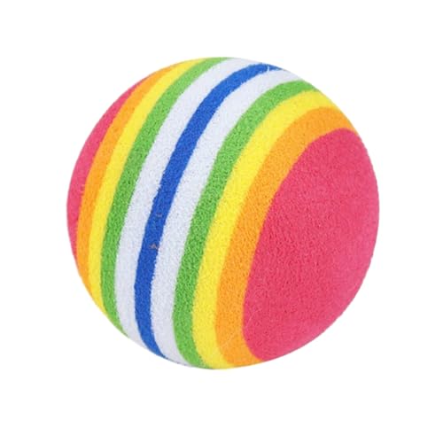 AUklOPVZZ 10x Katzen Regenbogen Spielzeugball, praktisch und tragbar, bequem und weich, Eva, langlebig und langlebig, Haustier Regenbogen Spielzeugball von AUklOPVZZ