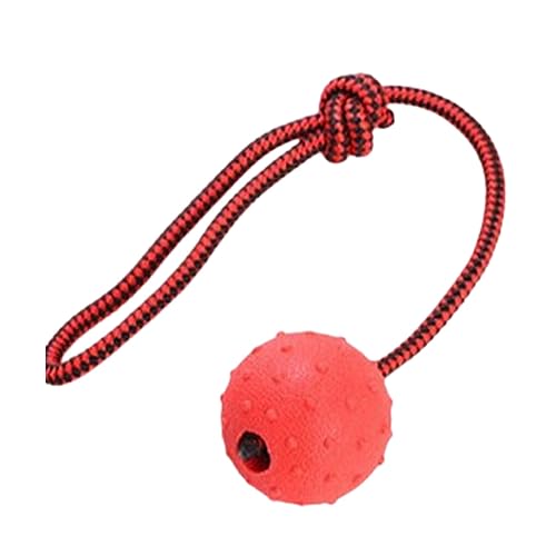 AUklOPVZZ 2 Stück robust und langlebig – elastischer Ball für Haustiere für langanhaltendes Spielen, Zahnknirschen, Trainingszubehör, Gummiseil Spielzeugball, Rot, kleine Größe von AUklOPVZZ