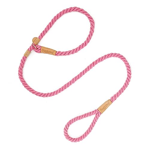 AUklOPVZZ Bequemes und langlebiges Baumwollseilhalsband – zum Trainieren und Spazierengehen für kleine, mittelgroße und große Hunde. Starke, robuste Hundeleine, Rose von AUklOPVZZ