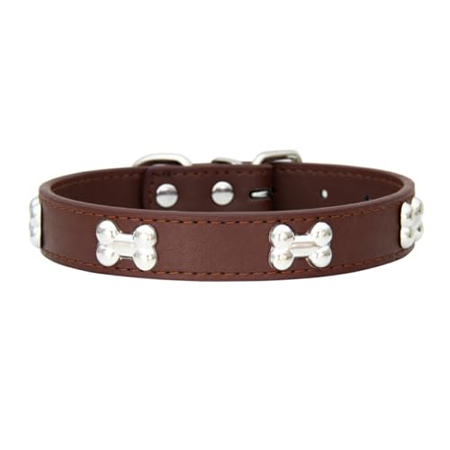 AUklOPVZZ Bequemes und stilvolles Haustierhalsband für Hunde Aller Größen. PU Katzenhalsband. PU Hundehalsbänder. Hundehalsband. Langlebig, Kaffee, 1.5 * 37cm von AUklOPVZZ