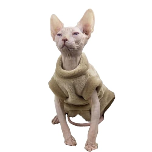 AUklOPVZZ Bleiben Sie stilvoll und bequem mit Kleidung für haarlose Katzen – hergestellt aus flauschigem Flanell für EIN gemütliches Tragegefühl in der Oberbekleidung für haarlose Katzen, Kaffee, L AUklOPVZZ Bleiben Sie stilvoll und bequem mit Kleidung für haarlose Katzen – hergestellt aus flauschigem Flanell für EIN gemütliches Tragegefühl in der Oberbekleidung für haarlose Katzen, Kaffee, L von AUklOPVZZ
