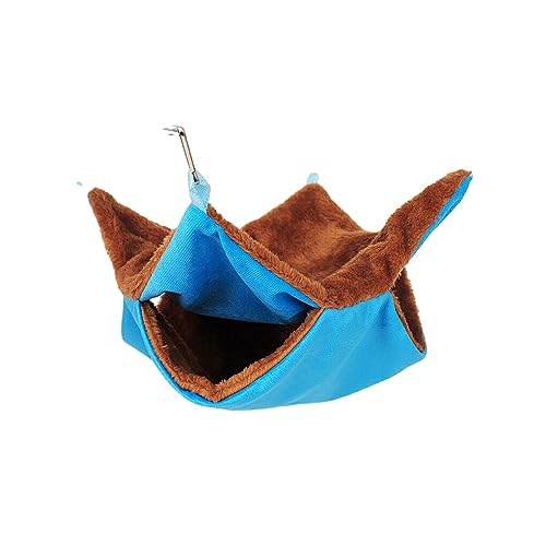 AUklOPVZZ Breite Anwendung Haustier Hängematte, geeignet für Verschiedene Haustiere, Plüsch Hamster Hängematte, Hamster Hängebetten, Hängematte für Haustiere, Blau, klein20*20cm von AUklOPVZZ