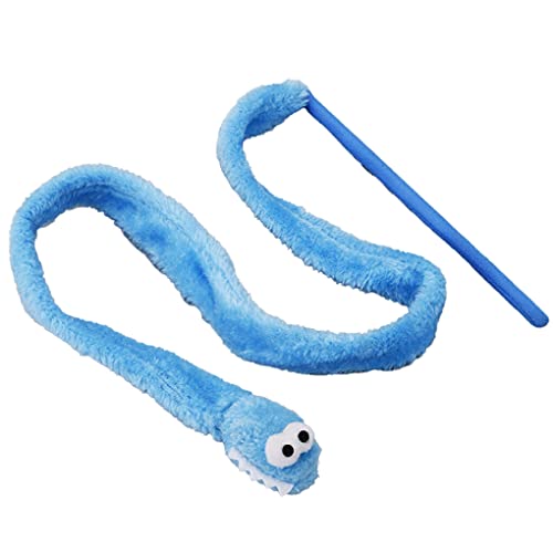 AUklOPVZZ Cat Stick Sound Toy Flush Teaser Kompakte Größe Exquisite Interessante Helle Farbe Langer Griff Handlich gegriffener Haustierbedarf, Blau von AUklOPVZZ