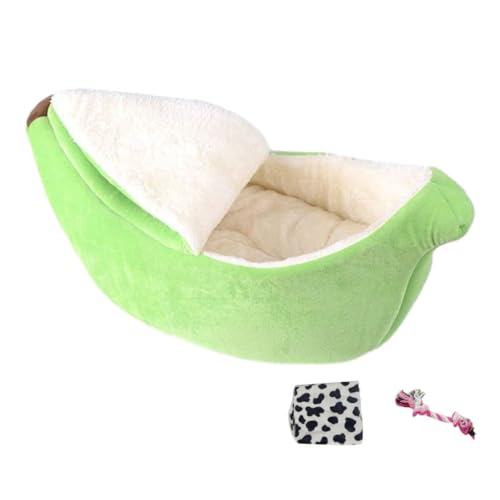 AUklOPVZZ Gemütliches und bequemes Hundebett für Guten Schlaf. Abnehmbares Innenkissen, Hundekorbkissen aus Polyester, Katzen Bananenbett, Grün, L von AUklOPVZZ