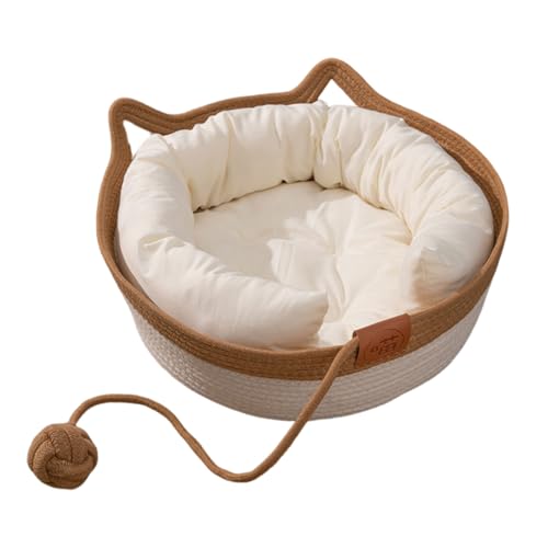 AUklOPVZZ Handgewebtes, aus Weinreben gewebtes Katzenbett, universeller Komfort für alle Jahreszeiten, kratzfestes und langlebiges, aus Leinen gewebtes Haustierbett, Mit Pillo M AUklOPVZZ Handgewebtes, aus Weinreben gewebtes Katzenbett, universeller Komfort für alle Jahreszeiten, kratzfestes und langlebiges, aus Leinen gewebtes Haustierbett, Mit Pillo M von AUklOPVZZ