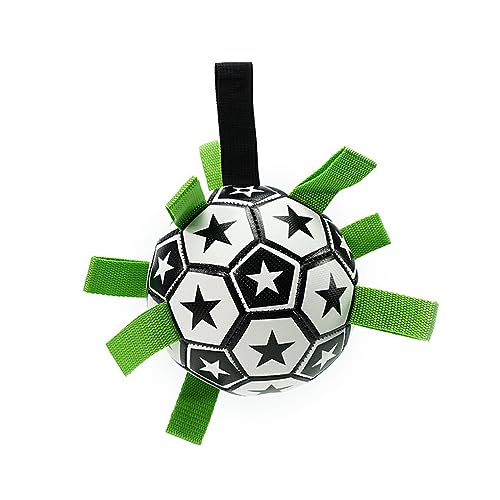AUklOPVZZ Hundefußballspielzeug – bevorzugter Spielgefährte für mittelgroße bis große Hunde. PVC Fußballspielzeug für mittelgroße bis große Hunde. Spielzeugbälle für Haustiere, fünfzackiger Stern von AUklOPVZZ