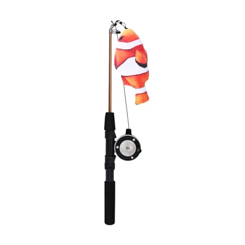 AUklOPVZZ Interaktives Katzenspielzeug, gesund und hygienisch, einfach zu vielseitig einsetzbar, fischförmige Angelrute, Katzenspielzeug aus Kunststoff, Geschenke, Clownfisch AUklOPVZZ Interaktives Katzenspielzeug, gesund und hygienisch, einfach zu vielseitig einsetzbar, fischförmige Angelrute, Katzenspielzeug aus Kunststoff, Geschenke, Clownfisch von AUklOPVZZ