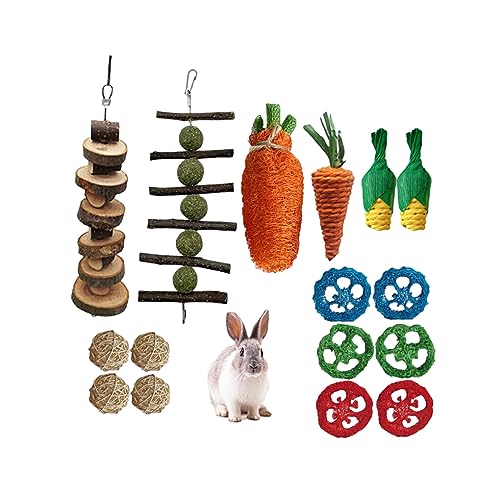 AUklOPVZZ Kauspielzeug Set – für kleine Räume, langlebig und stilvoll, Holztier Kauspielzeug, Kauspielzeug Set, Kaninchen, Meerschweinchen, interessant, 16 teiliges Set A AUklOPVZZ Kauspielzeug Set – für kleine Räume, langlebig und stilvoll, Holztier Kauspielzeug, Kauspielzeug Set, Kaninchen, Meerschweinchen, interessant, 16 teiliges Set A von AUklOPVZZ