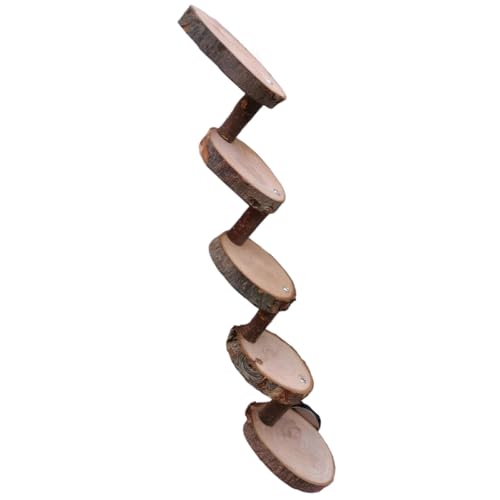 AUklOPVZZ Kleines Haustierkäfigspielzeug. Feine Verarbeitung sorgt für Spaß beim Spielen. Langlebiges und Robustes Hamsterspielzeug aus Holz. Holzleiterspielzeug von AUklOPVZZ