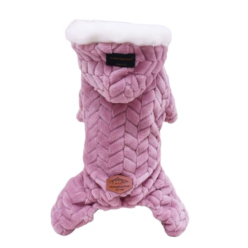 AUklOPVZZ Pelziger Freund Schnee mit Dieser stilvollen und bequemen Hundekleidung Hunde Winter Kapuzenpullover Polyester Schnee Hundekleidung Hunde Kapuzenpullover, Rosa, M von AUklOPVZZ