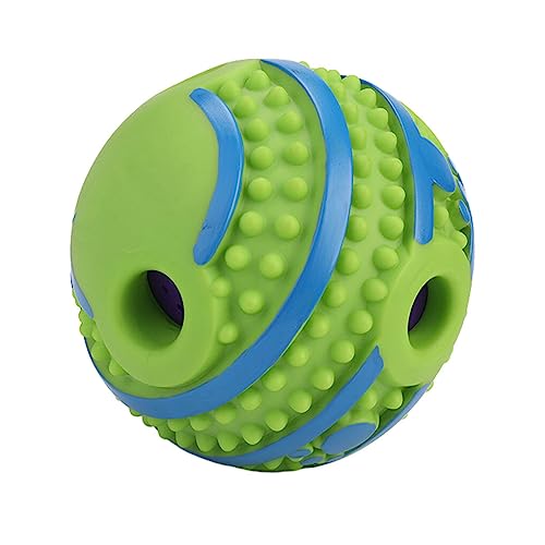 AUklOPVZZ Quietschball für Hunde, langlebig und langlebig für stundenlangen Spaß, leicht leuchtender Ball, interaktiver Quietschball für Hunde, Horizontaler Stich, 003Groß14CM von AUklOPVZZ