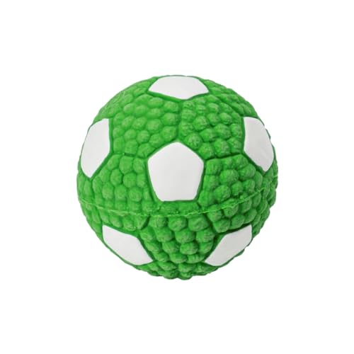AUklOPVZZ Sicheres und ungiftiges Hundespielzeug, langlebiger Gummiball für Hunde, interaktives und quietschendes Gummiballspielzeug für Hunde, großes Hundespielzeug, grüner Fußball von AUklOPVZZ