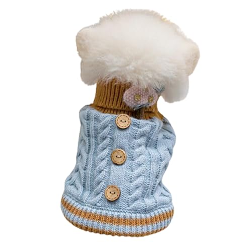 AUklOPVZZ Verkleiden Sie Ihren Welpen mit einem süßen und modischen Winter Hundepullover. Winter Hundepullover Jacke, Polyester Winter Haustierkleidung, stilvoll, blau XS von AUklOPVZZ