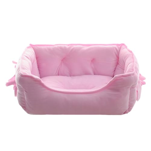 AUklOPVZZ Waschbares und pflegeleichtes Haustierbett für vielbeschäftigte Haustierbesitzer. wasserdichte Unterseite aus Polyester. Hundehütte. Hundebett. Haustierbetten. Weich, Rosa, L von AUklOPVZZ