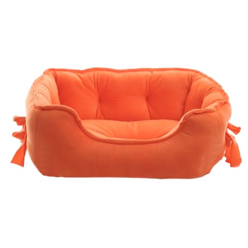 AUklOPVZZ Waschbares und pflegeleichtes Haustierbett für vielbeschäftigte Haustierbesitzer. wasserdichte Unterseite aus Polyester. Hundehütte. Hundebett. Haustierbetten. Weich, orange, L von AUklOPVZZ