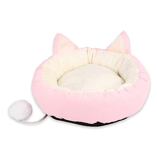 AUklOPVZZ Weiches und bequemes Katzenbett, abnehmbar für einfache Reinigung, rundes Katzenbett aus Filz, beruhigendes Katzennest, Rosa, M AUklOPVZZ Weiches und bequemes Katzenbett, abnehmbar für einfache Reinigung, rundes Katzenbett aus Filz, beruhigendes Katzennest, Rosa, M von AUklOPVZZ