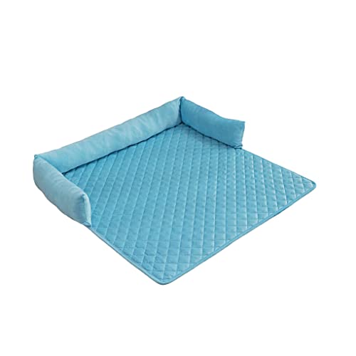 AUklOPVZZ Winter Haustier Plüsch Matte Schlafzimmer Sofa Couch Boden Pad Große Tier Schlafen Warme Bett Abnehmbare Waschbar Haustiere Liefert, Blau, 90x90cm von AUklOPVZZ