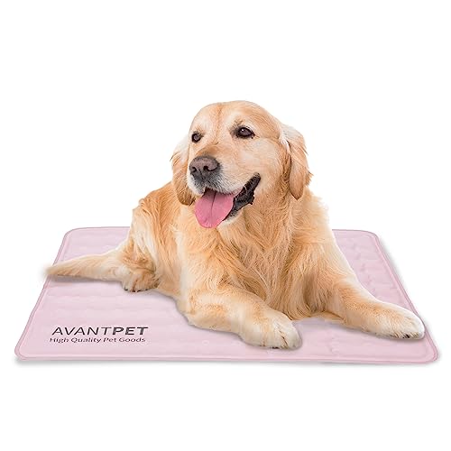 AVANTPET Cool Gel Reversible Bequeme Haustier-Kühlmatte für Katzen und Hunde, druckaktiviert, ungiftiges Gel, leicht zu reinigen, wasserdicht (groß, Rosa) von AVANTPET