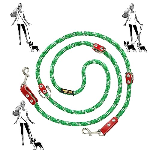 Freihändige Hundeleine, Mehrfachposition, für 2 Hunde, Nylon mit Leder. GrünWeiß&Rot Freihändige Hundeleine, Mehrfachposition, für 2 Hunde, Nylon mit Leder. GrünWeiß&Rot von AVANZONA