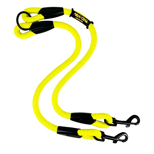 Hundeleine mit doppelten Haken für 2 Hunde, für kleine, mittlere und große Hunde. Gelb Hundeleine mit doppelten Haken für 2 Hunde, für kleine, mittlere und große Hunde. Gelb von AVANZONA