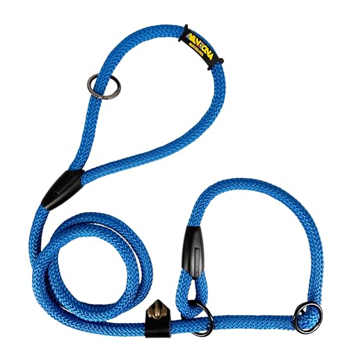 Hundetrainingsleine mit Anti-Zug-Halsband, Nylonschnur, für kleine, mittlere und große Hunde. Blau von AVANZONA