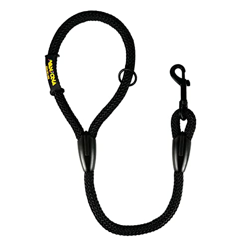 Kurze Hundetrainingsleine aus Seil, Hundeleine für Kleine Mittelgroße Große Hunde. 60cm. Schwarz von AVANZONA