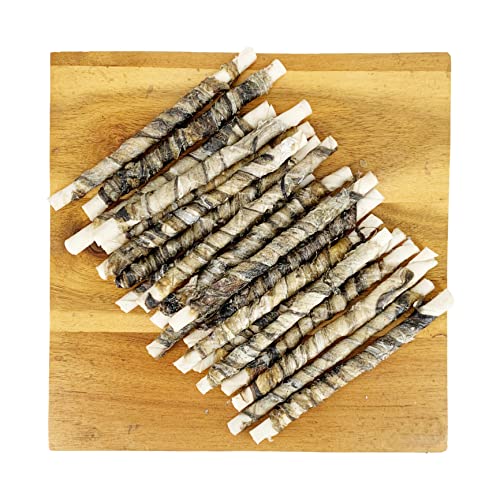 Natürliche Hundeleckerbissen. Lang anhaltender Dental Stick. Kabeljau Fischhaut und Rohhaut. Kausnack. für kleine, mittlere und große Hunde. Omega-3. 20U. Natürliche Hundeleckerbissen. Lang anhaltender Dental Stick. Kabeljau Fischhaut und Rohhaut. Kausnack. für kleine, mittlere und große Hunde. Omega-3. 20U. von AVANZONA