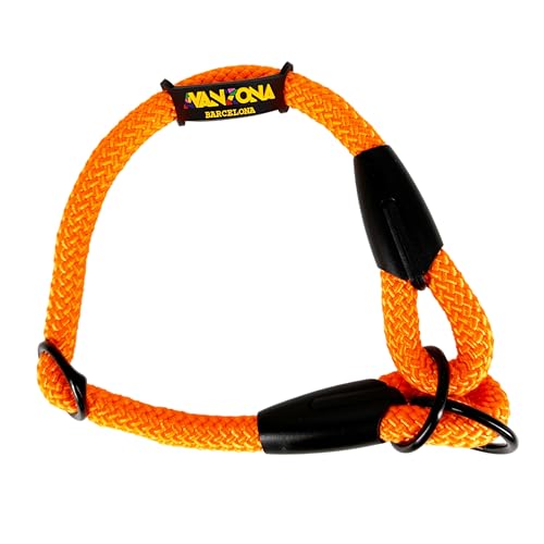 Zugstopp Halsband Hunde. Semi Martingale Hundehalsband für Kleine, Mittlere und Große Hunde. Verstellbarer Schlupf auf Nylon Rund. Orange von AVANZONA