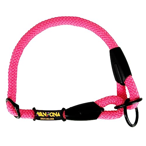 Zugstopp Halsband Hunde. Semi Martingale Hundehalsband für Kleine, Mittlere und Große Hunde. Verstellbarer Schlupf auf Nylon Rund. Rosa von AVANZONA