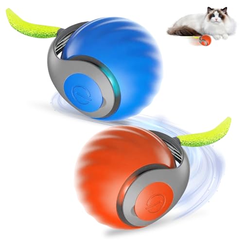 AVCXEC Interaktiver Katzenball, intelligentes interaktives Katzenspielzeug mit 2 Modi, automatisch beweglicher Katzenspielzeugball, wiederaufladbar, intelligentes Katzenspielzeug, Ball für von AVCXEC