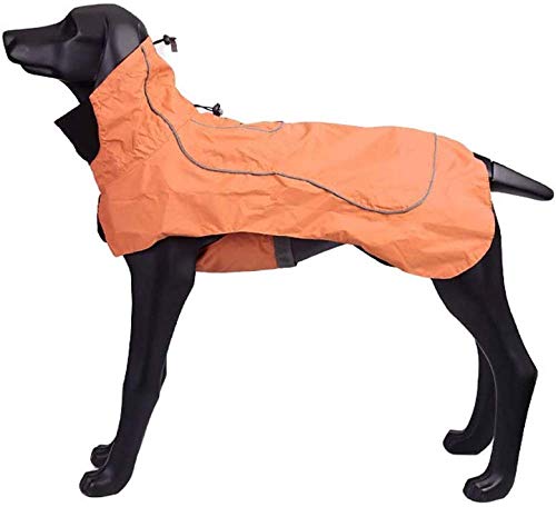 Leichter Atmungsaktiver Hunderegenmantel, Haustierponcho, Wasserdichter Reflektierender Haustierregenmantel-Regenponcho Für Mittlere Und Große Hunde-Orange||X-Large von AVEEWA