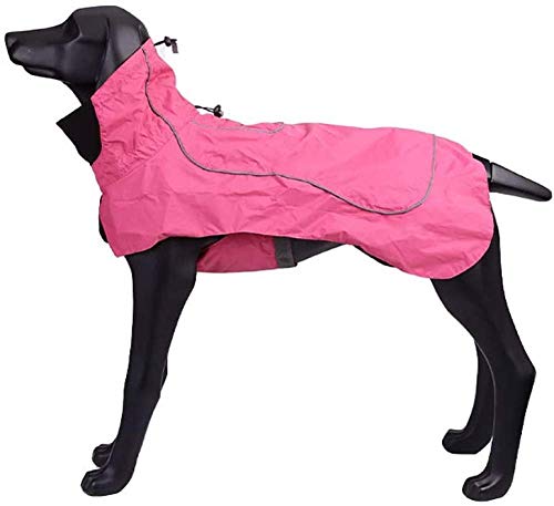 Leichter Atmungsaktiver Hunderegenmantel, Haustierponcho, Wasserdichter Reflektierender Haustierregenmantel-Regenponcho Für Mittlere Und Große Hunde-Rose Red||X-Large von AVEEWA