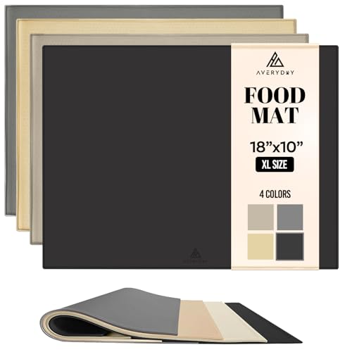 AVERYDAY 45,7 x 25,4 cm Silikon-Hundematte für Futter und Wasser, 1,6 cm Rand, wasserdichte Hunde-Wassermatte für schlampige Trinker, rutschfeste Gummi-Füttermatten für Hunde und Katzen im AVERYDAY 45,7 x 25,4 cm Silikon-Hundematte für Futter und Wasser, 1,6 cm Rand, wasserdichte Hunde-Wassermatte für schlampige Trinker, rutschfeste Gummi-Füttermatten für Hunde und Katzen im von AVERYDAY
