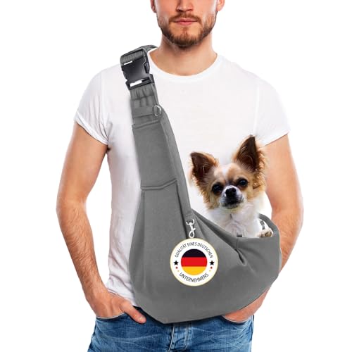 Hundetragetasche bis 10kg, verstellbare Hunde Tragetasche Hund, Hundetasche für kleine Hunde und Katzen, Tasche für unterwegs, Hundetrage Tasche Hund, Dog Carrier, Transporttasche (Grau) von AVIDA ZEN