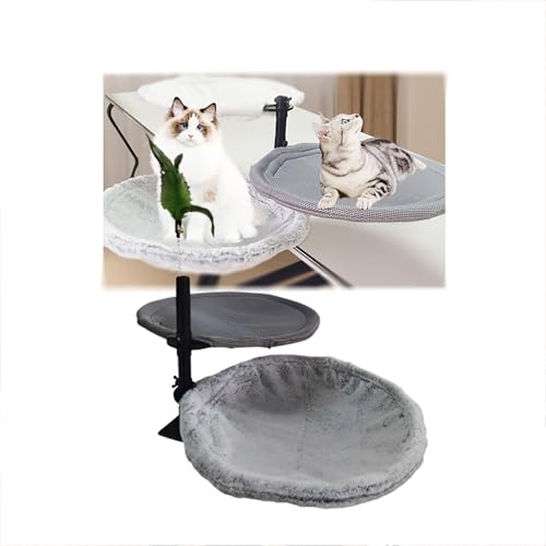 Katzen-Schreibtischbett, Nachttisch, modern, 360° drehbar, 4 höhenverstellbar, Katzenregal, Bett, Stahlrahmen, Nistmöbel für Bürotische, Spieltische, Inseltisch, Schreibtischhalterung, unterstützt bis Katzen-Schreibtischbett, Nachttisch, modern, 360° drehbar, 4 höhenverstellbar, Katzenregal, Bett, Stahlrahmen, Nistmöbel für Bürotische, Spieltische, Inseltisch, Schreibtischhalterung, unterstützt bis von AVMLWEPA