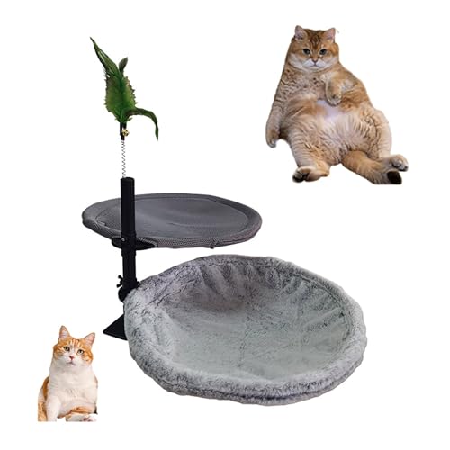 Schreibtisch-Katzenbett, Stuhl, 360 Grad drehbar, verstellbar, Schreibtischbefestigung, Katzen-Sitzstange, Höhe, komfortabel, erhöhtes Nest für Zuhause, Möbel, Büro, drehbar, für den Innenbereich Schreibtisch-Katzenbett, Stuhl, 360 Grad drehbar, verstellbar, Schreibtischbefestigung, Katzen-Sitzstange, Höhe, komfortabel, erhöhtes Nest für Zuhause, Möbel, Büro, drehbar, für den Innenbereich von AVMLWEPA