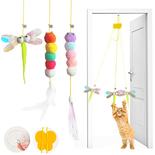 AVYDIIF Katzenspielzeug Selbstbeschäftigung Hängende Türrahmen, Interaktives Katzenspielzeug (Mehrfarbig1/3PCS) von AVYDIIF