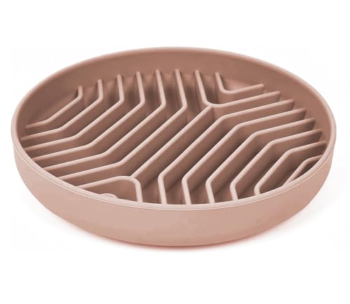 Anti Schling Napf Katze, langsamer Futternapf aus Silikon für Hunde, mit Saugnapf, langsames Fressen, für kleine bis mittelgroße Hunde, spülmaschinenfest (Rosa, 1 Pack) von AVYDIIF