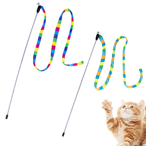 AWAVM 2 x Katzenstab, Regenbogen-Spielzeug, Regenbogenband, Zauberstab für Kätzchen, Training, Regenbogenband, Katzen-Charmer, Zauberstab, Spielzeug für Kätzchen, Katzen, Training, Spielen AWAVM 2 x Katzenstab, Regenbogen-Spielzeug, Regenbogenband, Zauberstab für Kätzchen, Training, Regenbogenband, Katzen-Charmer, Zauberstab, Spielzeug für Kätzchen, Katzen, Training, Spielen von AWAVM