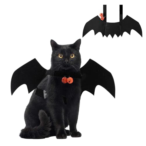 AWAVM Haustier-Fledermausflügel, niedliche Katze, Halloween-Fledermausflügel, verstellbare Haustier-Kostüme mit Kürbisglocken für Halloween, Welpen, Kätzchen, Cosplay-Party AWAVM Haustier-Fledermausflügel, niedliche Katze, Halloween-Fledermausflügel, verstellbare Haustier-Kostüme mit Kürbisglocken für Halloween, Welpen, Kätzchen, Cosplay-Party von AWAVM