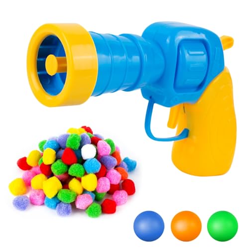 AWAVM Katzenballpistole, interaktives Spielzeug, Katzenball-Spielzeugwerfer, interaktives Katzenspielzeug, Bälle, Katzenspielzeug, Startpistole mit 100 bunten weichen Bommel-Bällen für den AWAVM Katzenballpistole, interaktives Spielzeug, Katzenball-Spielzeugwerfer, interaktives Katzenspielzeug, Bälle, Katzenspielzeug, Startpistole mit 100 bunten weichen Bommel-Bällen für den von AWAVM