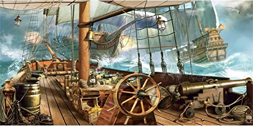 AWERT 91,4 x 61 cm nautischen Aquarium Hintergrund Abenteuer Segeln Meer Sturm Pirat Alte Karte Ruder Fisch Tank Hintergrund Vinyl Hintergrund von AWERT