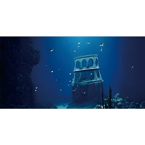 AWERT Hintergrund für Unterwasser-Aquarium, Ruinen, Aquarium-Hintergrund, Untersee-Schiffswrack-Hintergrund, 61 x 40,6 cm von AWERT