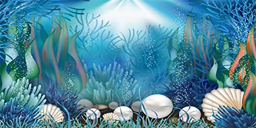 AWERT Vinyl 91,4 x 61 cm Unterwasserwelt Aquarium Hintergrund Wasserpflanzen Korallen Perlen Aquarium Hintergrund Tropisches Terrarium Hintergrund von AWERT