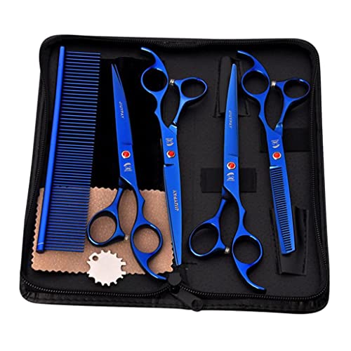 ＡＷＨＡＯ 1 Set 7" Professionelle Hundepflegeschere Haarpflegewerkzeug, Blau, 7 Zoll von ＡＷＨＡＯ